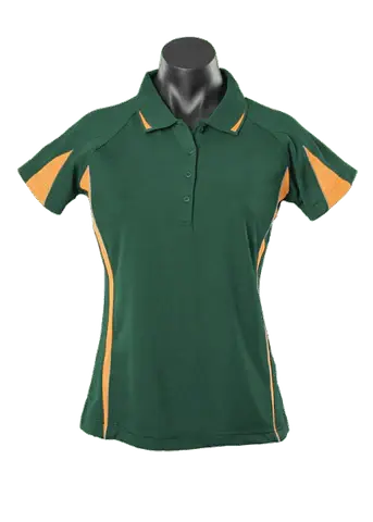 Aussie Pacific Eureka Ladies Polo Shirt 2304 Casual Wear Aussie Pacific Bottle/Gold/Ashe 8